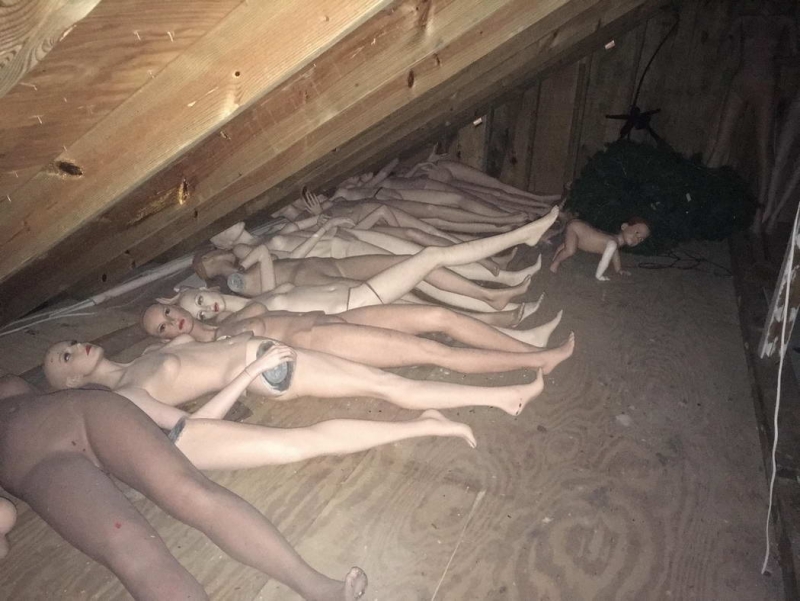 Girl naked in the attic