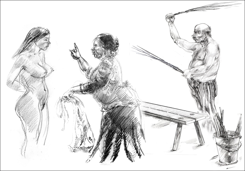 Punishment of men with rods