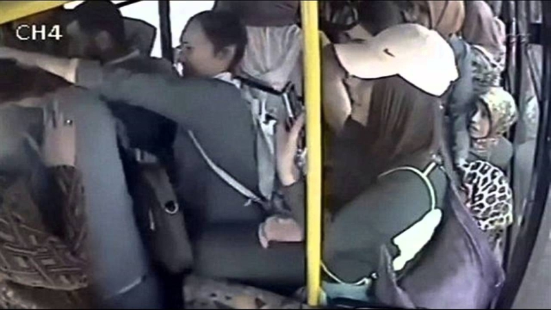 Asian in public transport