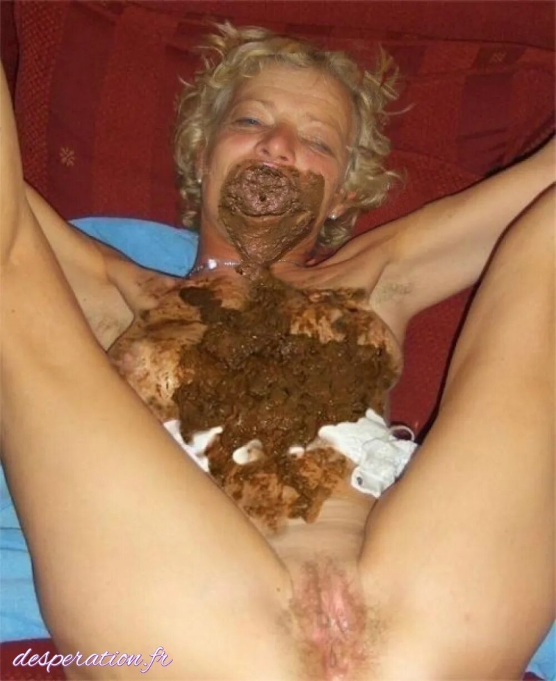 Naked women eat shit