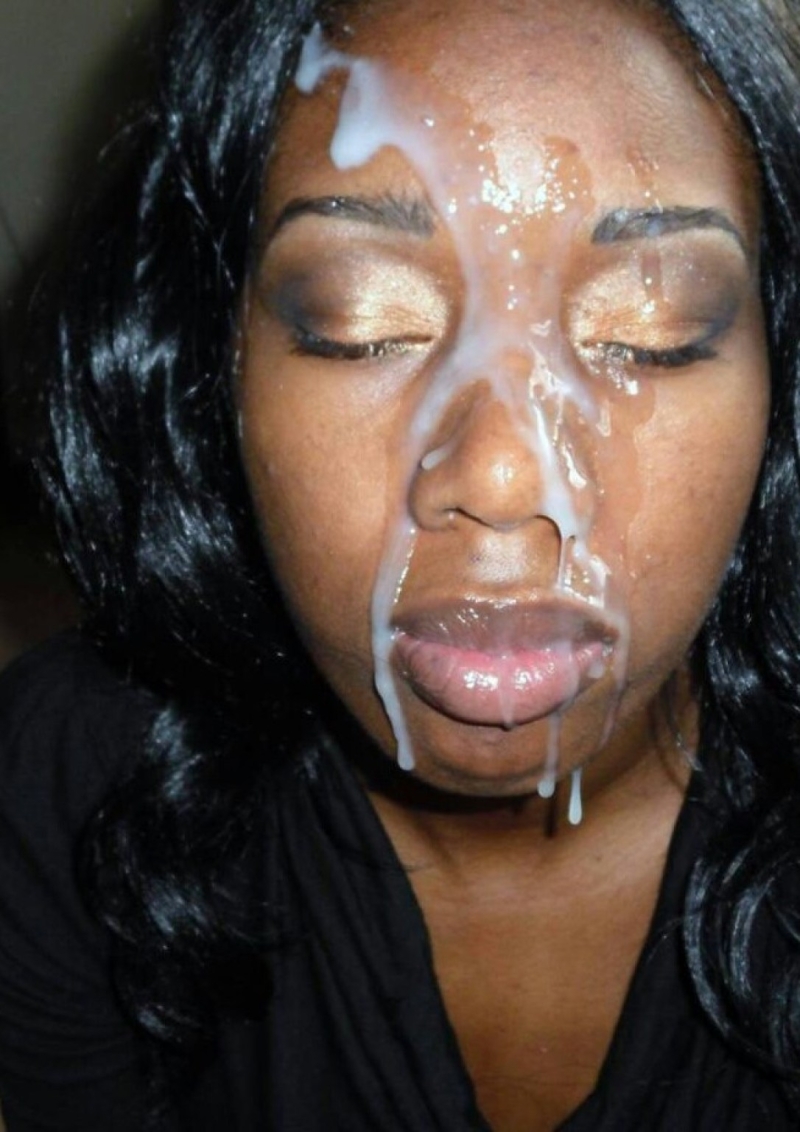 Chubby Ebony Face Cum
