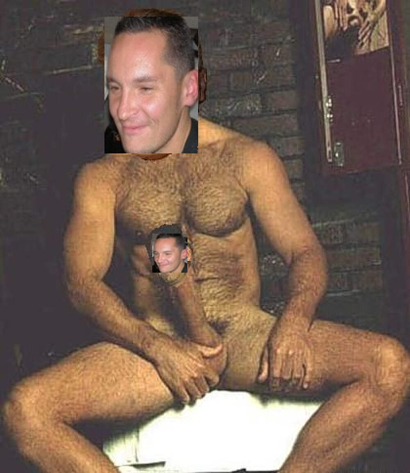 Naked man with a big dick retro