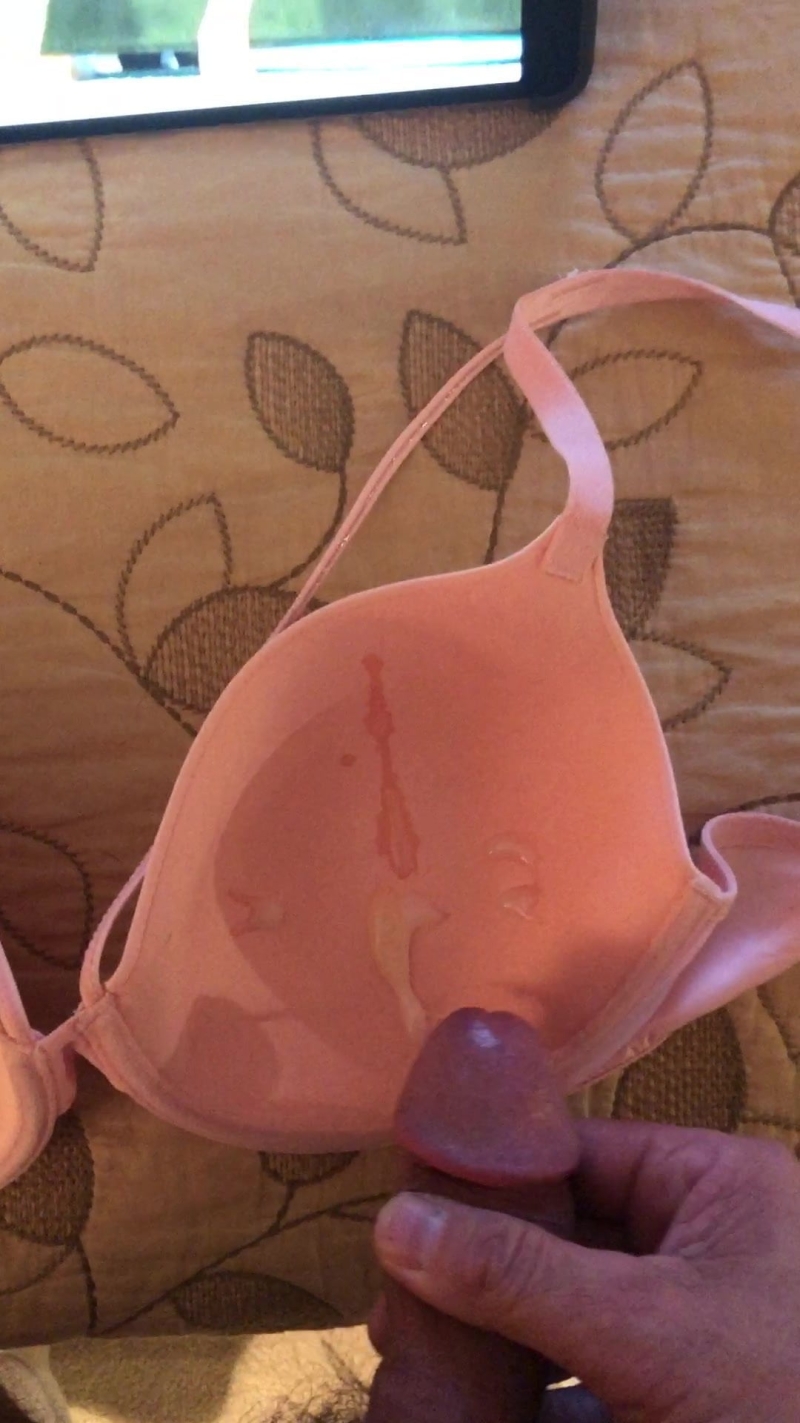 Cum in a cup of a bra