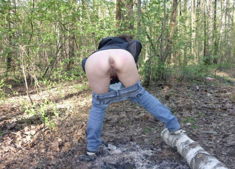 Pushed the ass in the forest
