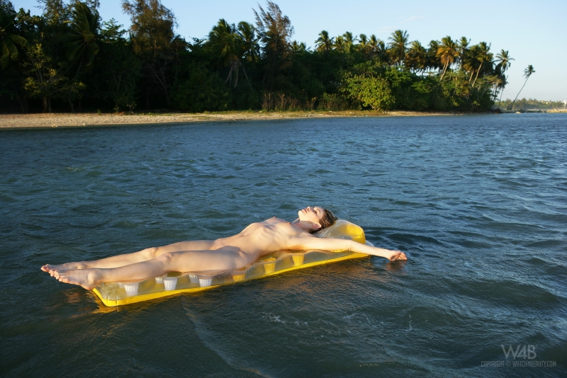 Naked swims on the mattress