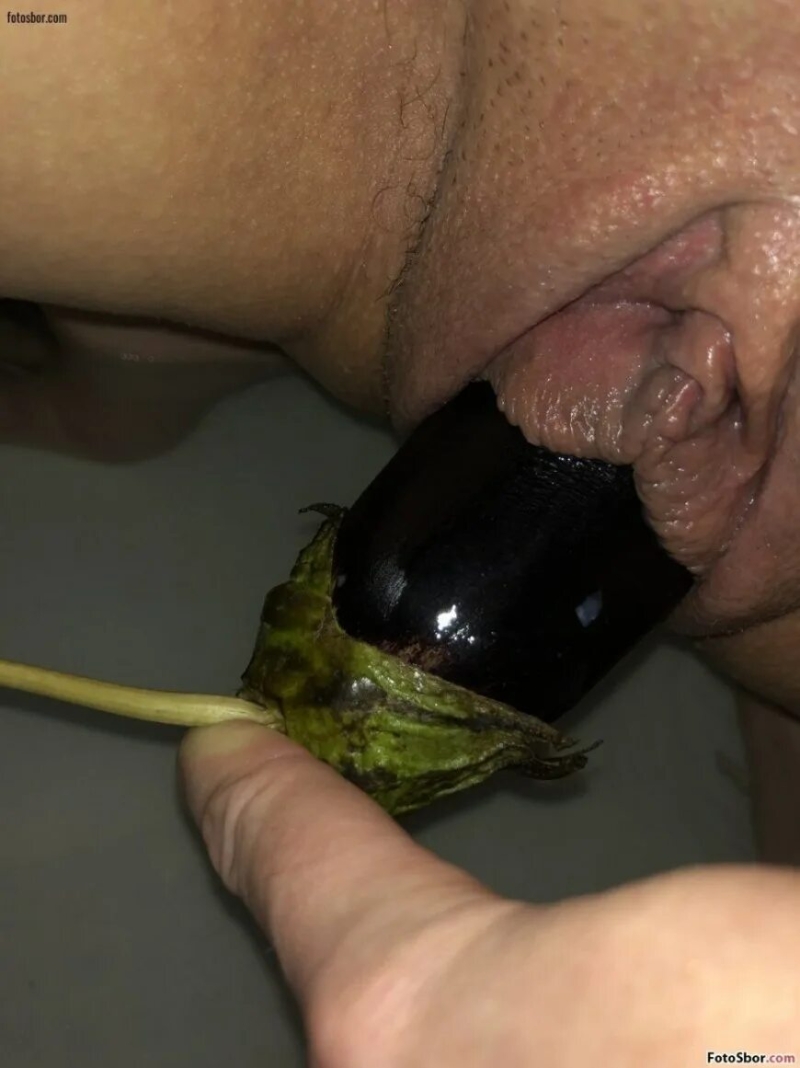 Huge eggplant in vagina